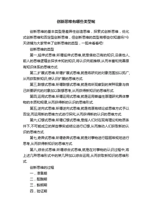 创新思维有哪些类型呢