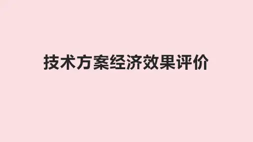 技术方案经济效果评价