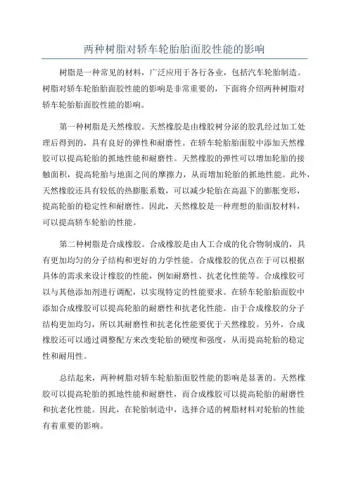 两种树脂对轿车轮胎胎面胶性能的影响