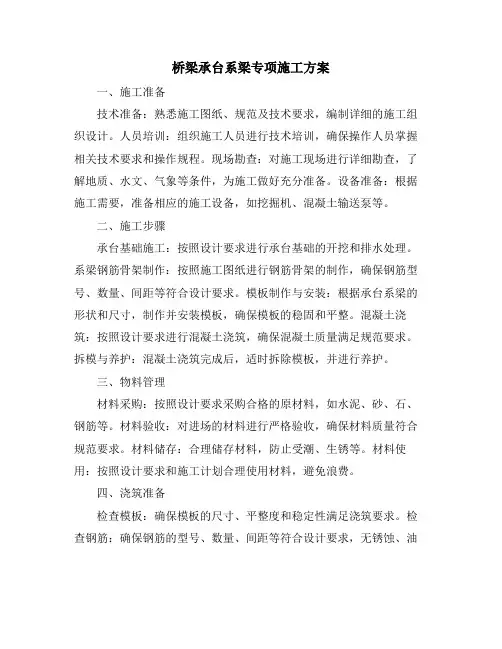 桥梁承台系梁专项施工方案