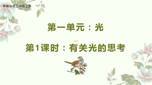 新教科版五年级科学上册第一单元《光》全单元课件