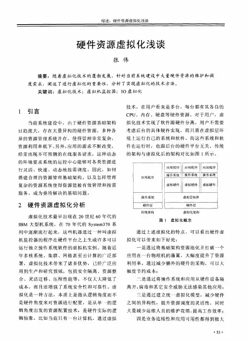 硬件资源虚拟化浅谈