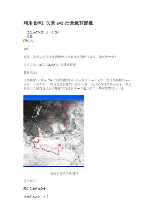 envi批量裁剪