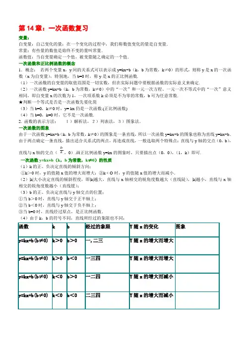 八年级数学上册第14章一次函数教材