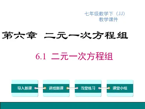 冀教版七年级下册数学精品教学课件 第六章 二元一次方程组 二元一次方程组 (1)