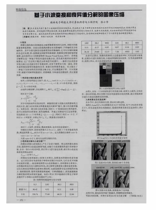 基于小波变换和奇异值分解的图像压缩