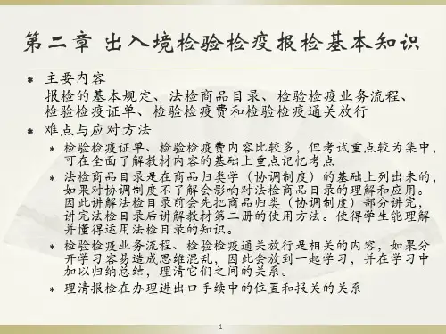 第二章出入境检验检疫报检基础知识精品PPT课件