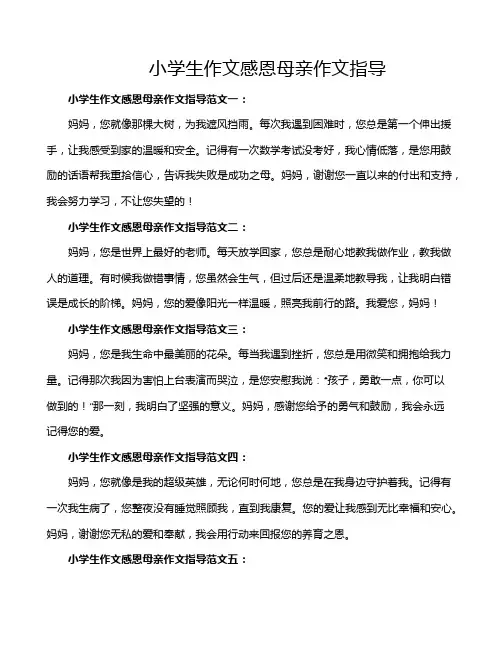 小学生作文感恩母亲作文指导