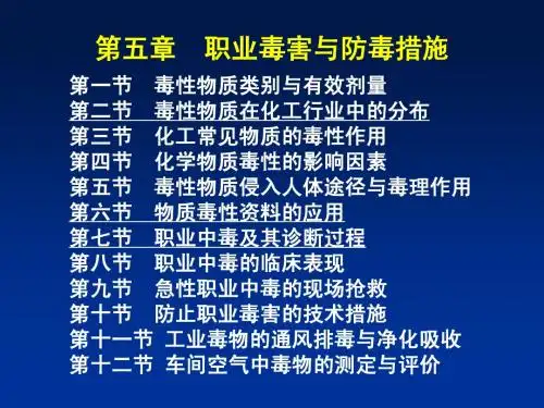 职业毒害与防毒措施