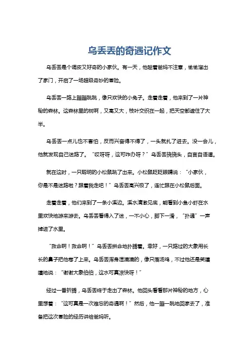 乌丢丢的奇遇记作文