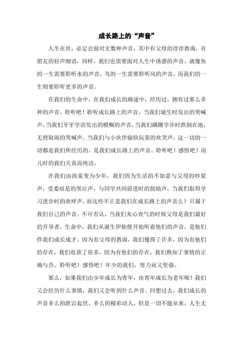 成长路上的“声音”
