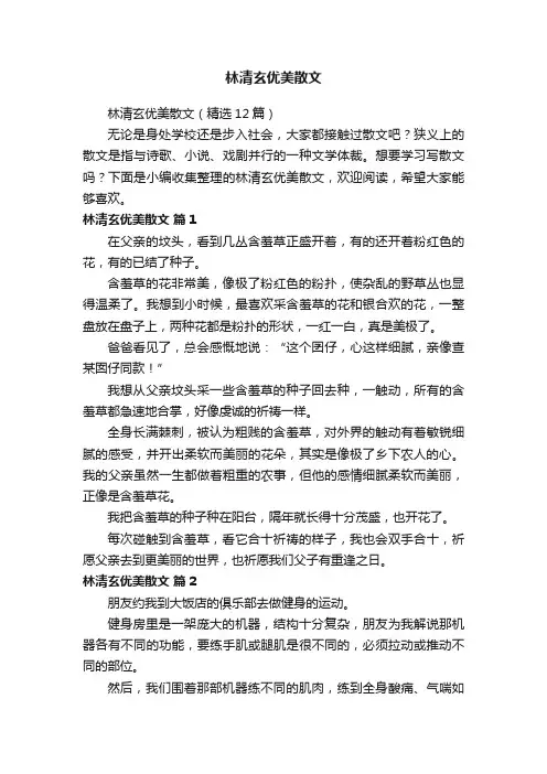 林清玄优美散文（精选12篇）