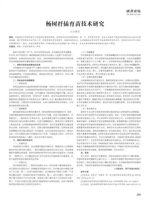 杨树扦插育苗技术研究