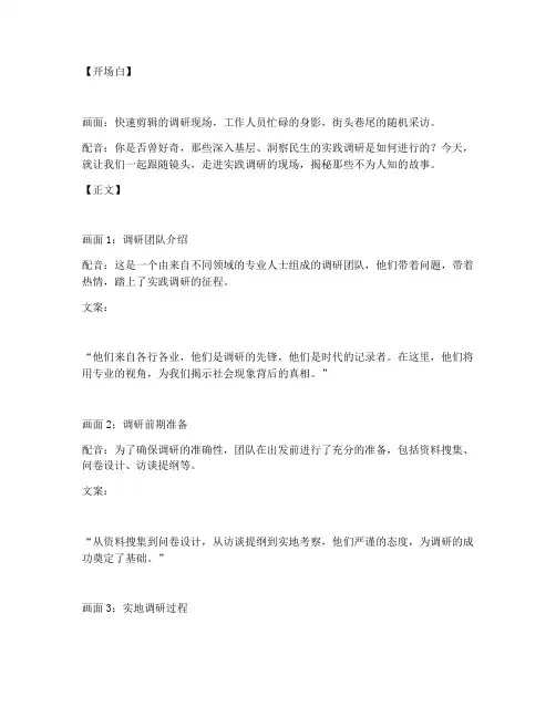 实践调研短视频文案模板