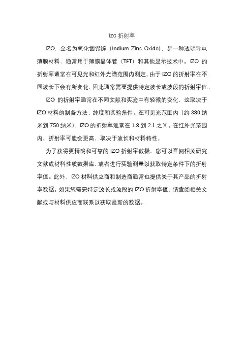 izo折射率
