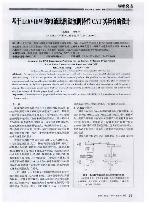 基于LabVIEW的电液比例溢流阀特性CAT实验台的设计