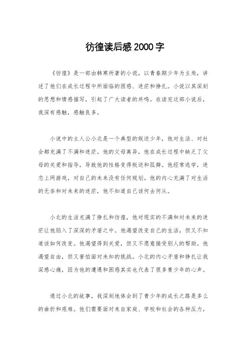 彷徨读后感2000字
