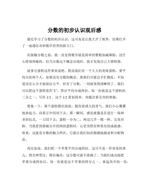 分数的初步认识观后感