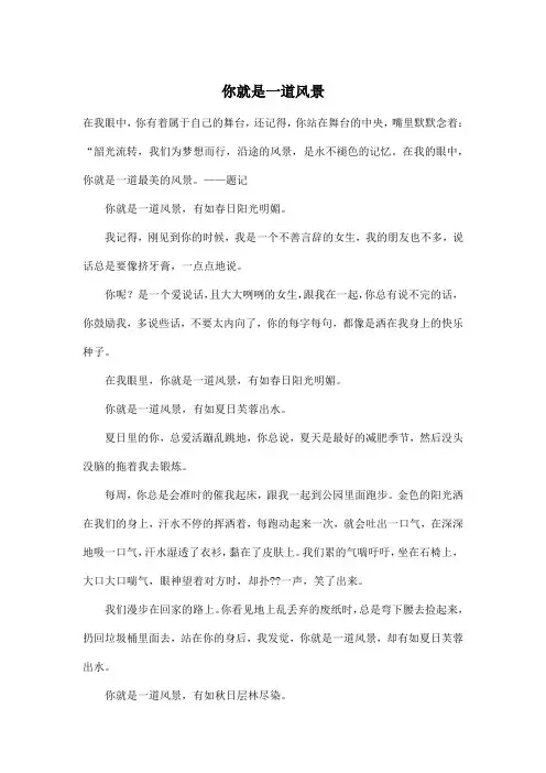 你就是一道风景_初中初一作文900字