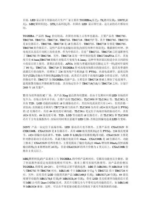 LED显示屏专用驱动芯片详细介绍