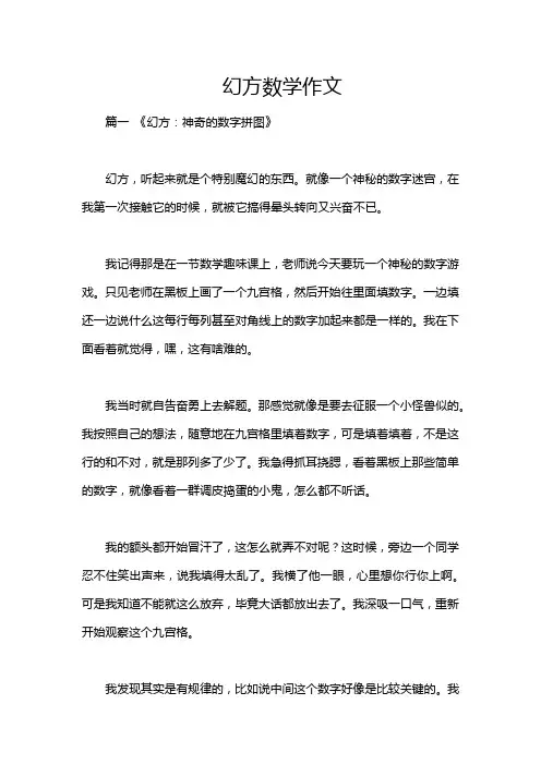 幻方数学作文