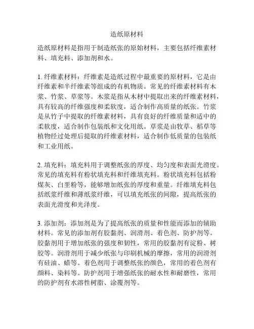 造纸原材料