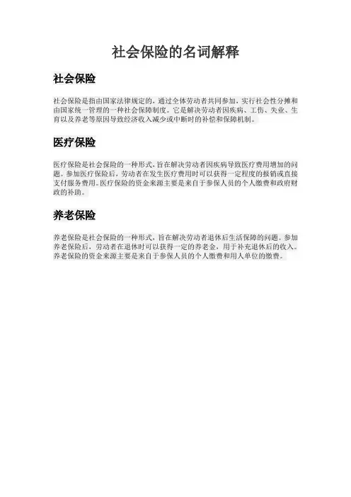 社会保险的名词解释