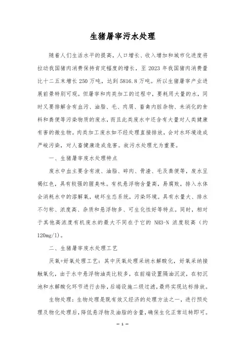 生猪屠宰污水处理