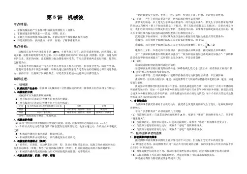 高考物理二轮专题知识清单机械波