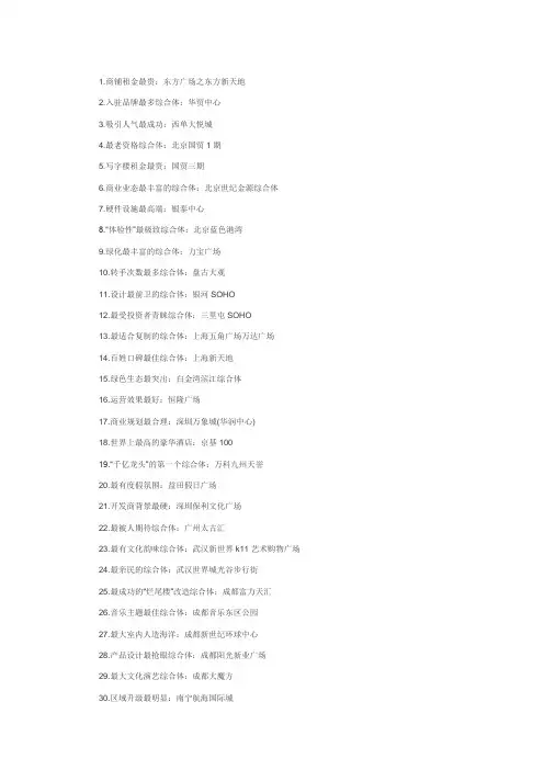53个全国最有名综合体讲解