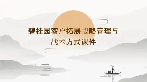 碧桂园客户拓展战略管理与战术方式课件