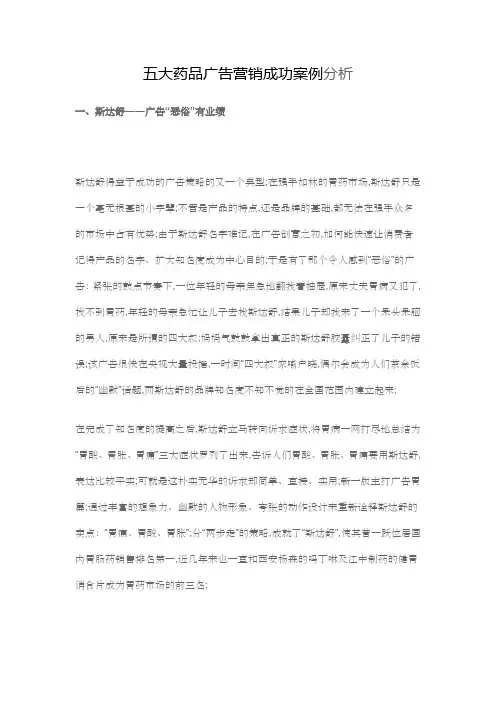 五大药品广告营销成功案例分析