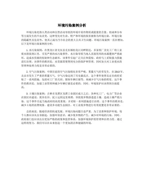 环境污染案例分析