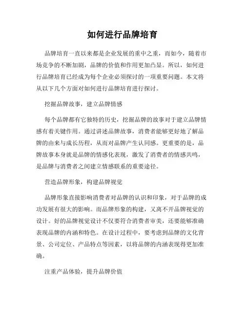 如何进行品牌培育