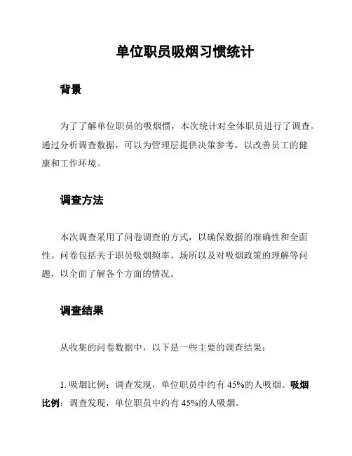 单位职员吸烟习惯统计