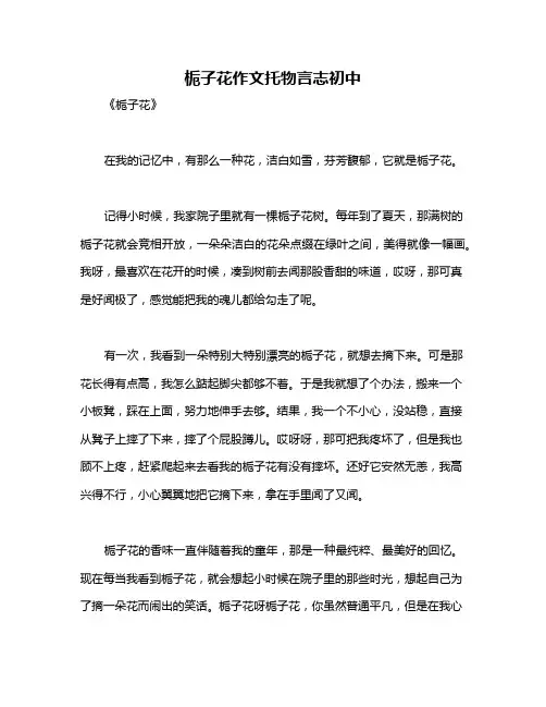 栀子花作文托物言志初中