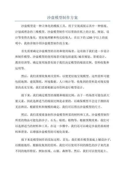 沙盘模型制作方案
