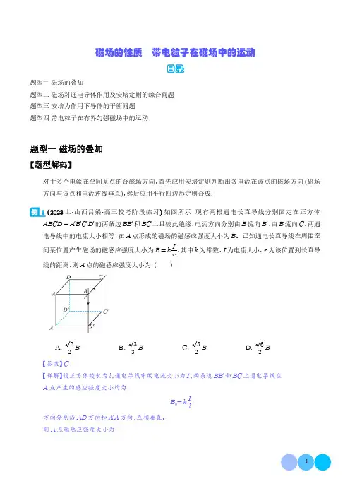 2024年新高考物理二轮热点题型归纳：磁场的性质  带电粒子在磁场中的运动(解析版)