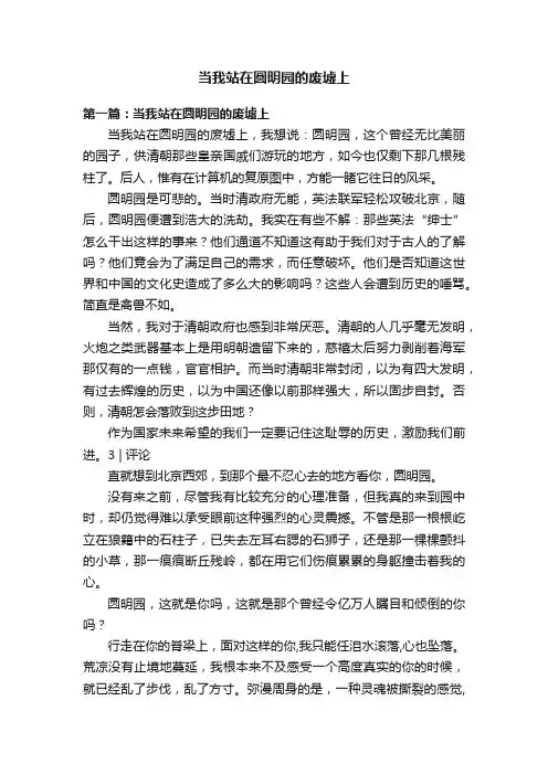 当我站在圆明园的废墟上