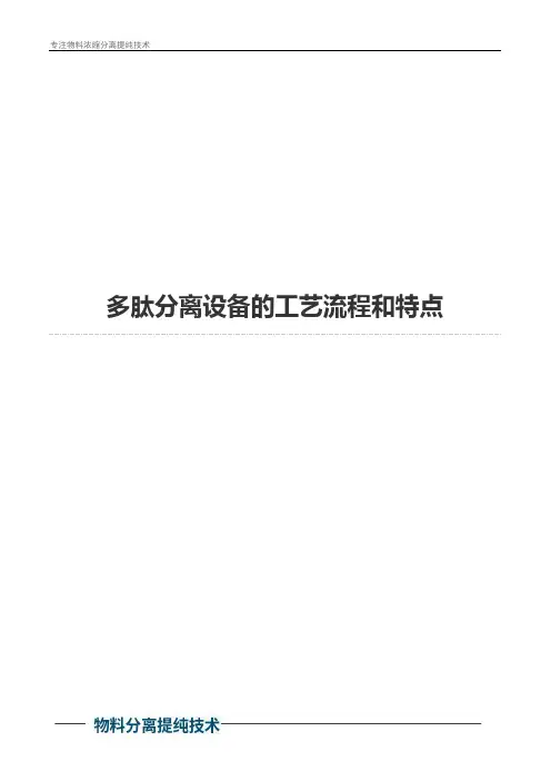多肽分离设备的工艺流程和特点