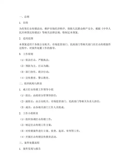 打击传销案件处置预案
