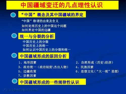 中国疆域变迁的几点理性认识