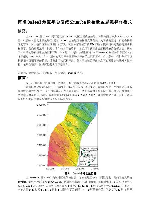 阿曼地区早白垩纪碳酸盐岩沉积相模式