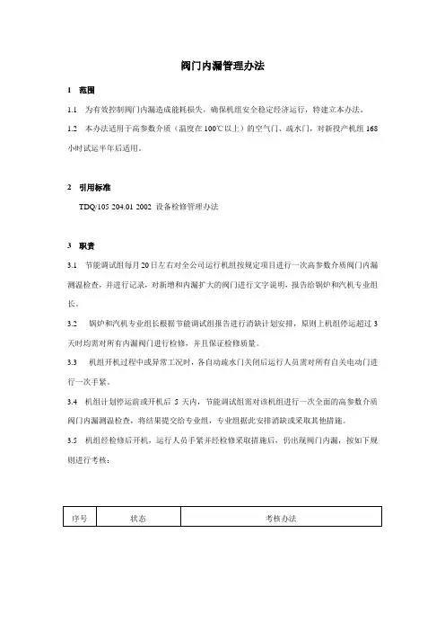 阀门内漏管理办法