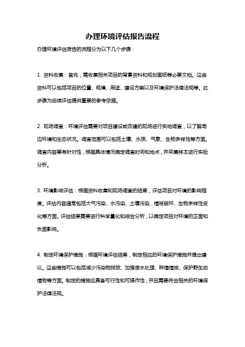 办理环境评估报告流程