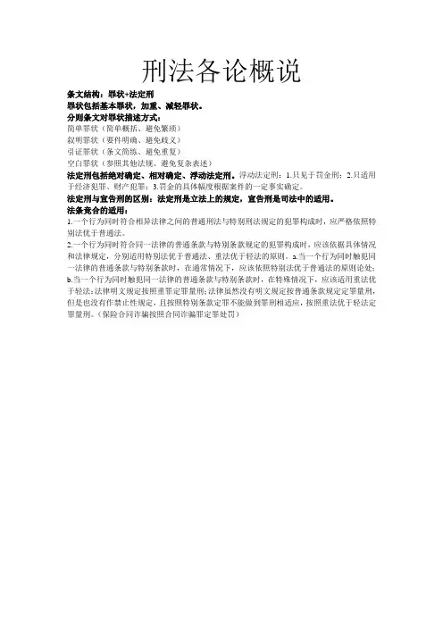 刑法分则重要罪名整理