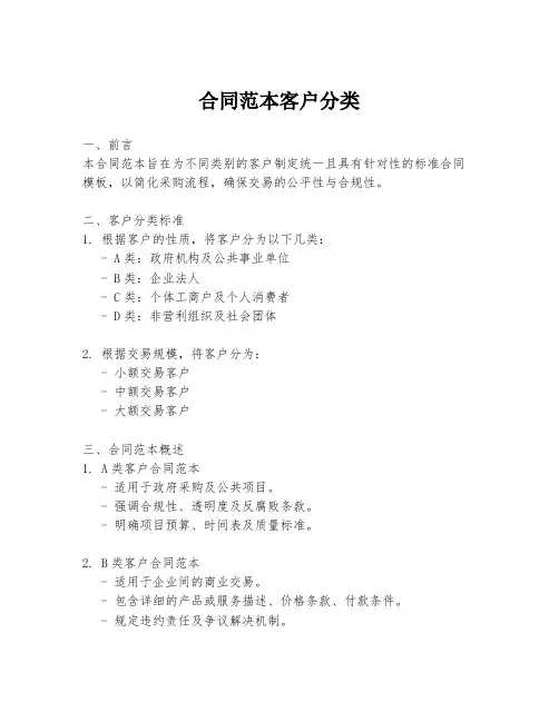 合同范本客户分类