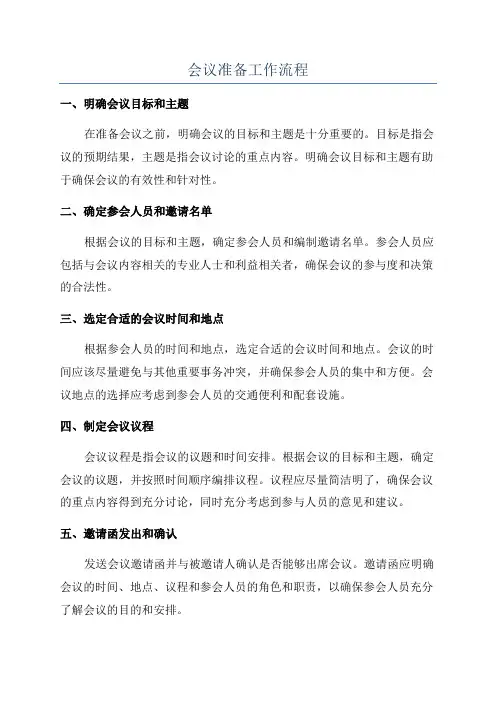 会议准备工作流程