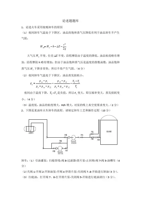 《油库设计与管理》论述题带答案