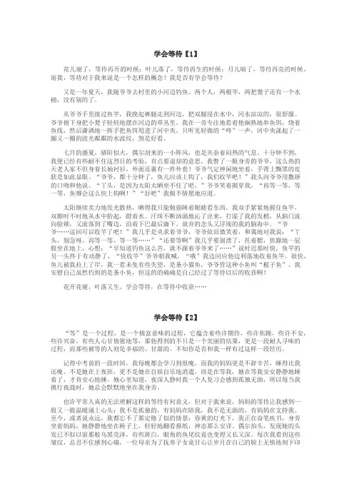 学会等待作文
